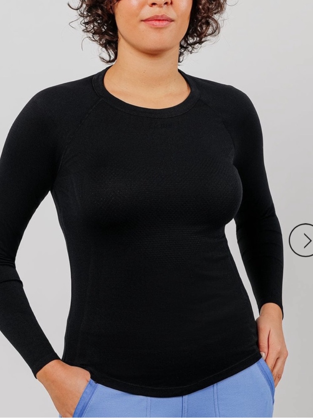 Bundle of 5 Clove Black Long-Sleeve Women's Crewneck Scrub Top